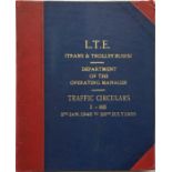 Officially bound volume of London Transport TRAFFIC CIRCULARS for Trams & Trolleybuses for the