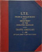 Officially bound volume of London Transport TRAFFIC CIRCULARS for Trams & Trolleybuses for the