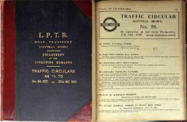 Officially bound volume of London Transport (LPTB) TRAFFIC CIRCULARS for Road Transport (Central