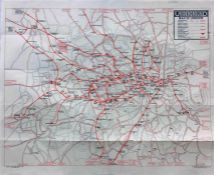 1924 London Underground MAP. A special issue produced on thin paper and specifically for loose