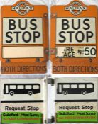 Pair of double-sided BUS STOP FLAGS comprising c.1960s Halifax Passenger Transport (13" x 20.5",