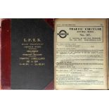 Officially bound volume of London Transport (LPTB) TRAFFIC CIRCULARS for Road Transport (Central