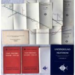 Set of 3 x 1938 London Underground CHARTS 'Initial Train Services, Distances and Running Times on