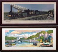 Pair of British Railways (London Midland Region) CARRIAGE PRINTS comprising 'Travel in 1845' by C