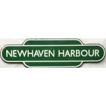 British Railways (Southern Region) enamel TOTEM SIGN from Newhaven Harbour, the ex-LBSCR, SR station