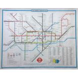 1981 London Underground quad-royal POSTER MAP designed by Paul Garbutt. Shows the first stage of the