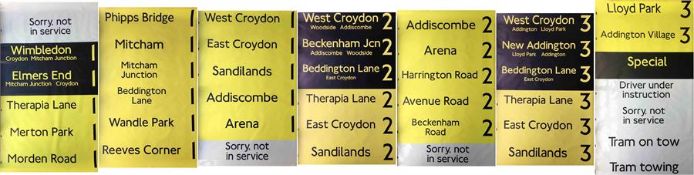 London (Croydon) Tramlink DESTINATION BLIND. Dated 2000 and one of the first batch of blinds from