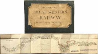 c1839 MAP of the Great Western Railway "from London to Bristol". Drawn and engraved by Edward