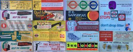 Quantity of 1940s-60s London Transport bus INTERIOR POSTERS as carried by RTs, RMs, trolleybuses &
