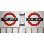 1950s/60s London Transport enamel BUS STOP FLAG, an E3 'Compulsory' version with runners for 3 e-