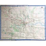 1960 London Transport quad-royal POSTER MAP 'London's Transport Systems'. A geographical map,