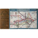 c1911 London Underground Railways CARD POCKET MAP, considered by many to be the true ancestor of