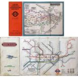 1925 1st-edition 'Stingemore' linen-card London Underground MAP with red cover, dated 11-5-25. The