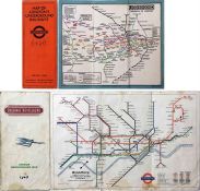 1925 1st-edition 'Stingemore' linen-card London Underground MAP with red cover, dated 11-5-25. The