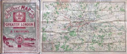 1902 'District [Railway] MAP of Greater London & Environs', 1st edition. The 1st issue of this