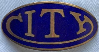 Enamel on brass CAP BADGE for a City Bus (Coach) Company driver or conductor. City started in 1923