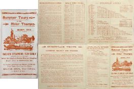 1910 LEAFLET 'Summer Tours on the River Thames - Season 1910'. Issued by Salter Bros of Oxford.