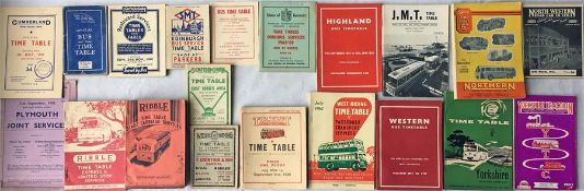 Quantity of 1930s-1960s UK & Irish BUS TIMETABLES, including several wartime issues, comprising