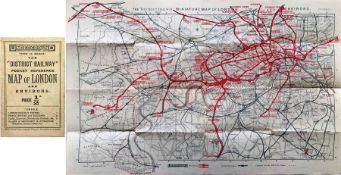 1908 District Railway POCKET REFERENCE MAP OF LONDON. This was the DR's version of the Underground