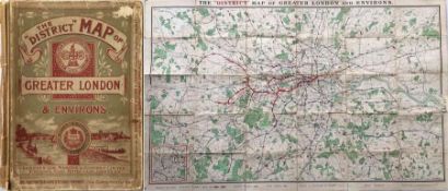 1902 'District [Railway] MAP of Greater London & Environs', 1st edition. The 1st issue of this