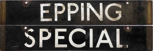 London Underground Standard Tube Stock enamel CAB DESTINATION PLATE for Epping / Special on the
