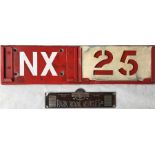 London Transport bus allocation and running number STENCIL-PLATE HOLDER from New Cross (NX) garage
