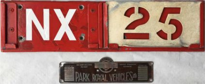 London Transport bus allocation and running number STENCIL-PLATE HOLDER from New Cross (NX) garage