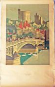 1927 Underground Group double-royal poster depicting Windsor Bridge & Castle by Charles Cundall (