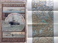 1899 Belgian Railways TIMETABLE BROCHURE 'Dover-Ostend, Mail Route to the Continent' with timetables