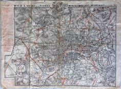 1864 Wyld's New MAP of the Proposed Metropolitan Railways & Improvements. Prepared in Dec 1863 for