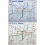 Pair of 1992 London Underground quad-royal POSTER MAPS, one dated January paper issue), the other