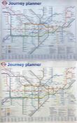 Pair of 1992 London Underground quad-royal POSTER MAPS, one dated January paper issue), the other