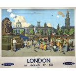 Late 1940s/early 1950s British Railways (Eastern Region) quad-royal POSTER 'London - See England