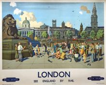 Late 1940s/early 1950s British Railways (Eastern Region) quad-royal POSTER 'London - See England