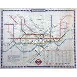 1972 London Underground quad-royal POSTER MAP designed by Paul Garbutt and still with the