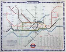 1972 London Underground quad-royal POSTER MAP designed by Paul Garbutt and still with the