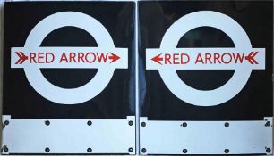 1960s London Transport enamel BUS STOP FLAG 'Red Arrow'. This is the very uncommon version which
