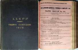 Officially bound volume of London General Omnibus Co TRAFFIC CIRCULARS for the year 1919, nos 201-
