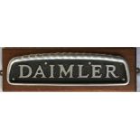 A Daimler bus MANUFACTURER'S BADGE as fitted to early Daimler Fleetlines etc. Made of stainless