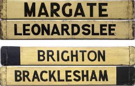 Pair of Southdown Motor Services DESTINATION BOARDS as fitted to the front of coaches in the 1950s/