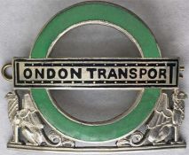 1960s London Transport Country Buses & Coaches Inspector's CAP BADGE in solid sterling silver with