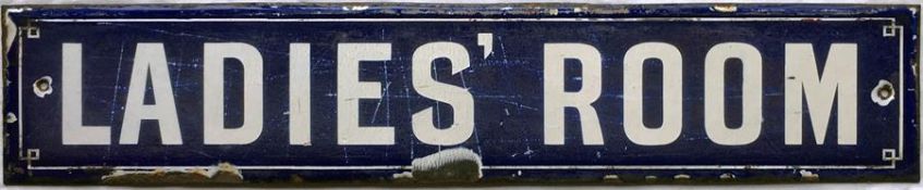 Small enamel North-Eastern Railway (NER) SIGN "Ladies' Room" stated by the vendor to be ex-Pateley