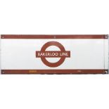 London Underground 1950s/60s enamel PLATFORM FRIEZE PLATE from the Bakerloo Line with the line