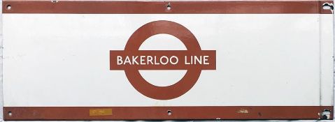 London Underground 1950s/60s enamel PLATFORM FRIEZE PLATE from the Bakerloo Line with the line