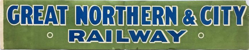 c1910 Great Northern & City Railway HEADER POSTER. The GNR was the full-size tube railway from
