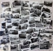Large quantity of London bus & trolleybus 6x4 B&W PHOTOGRAPHS from the 1950s-70s including
