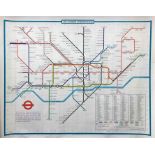 1976 London Underground quad-royal POSTER MAP designed by Paul Garbutt. Shows the Piccadilly