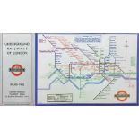 First-year H C Beck London Underground DIAGRAMMATIC CARD MAP. The undated edition with no print-