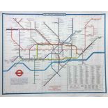 1974 (with over-printed date 'June 1973') London Underground quad-royal POSTER MAP designed by