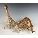 Set of 3 Russian Lomonsov Porcelain Giraffes